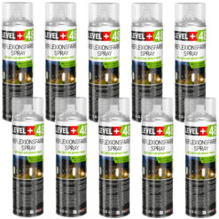LEVEL+48 Reflektierende Spray 10St. 500ml, Leuchtende im Dunkel und im Infrarot Sprühfarbe Markierung Spray