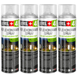 LEVEL+48 Reflektierende Spray 4St. 500ml, Leuchtende im Dunkel und im Infrarot Sprühfarbe Markierung Spray