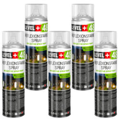 LEVEL+48 Reflektierende Spray 5St. 500ml, Leuchtende im Dunkel und im Infrarot Sprühfarbe Markierung Spray