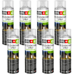 LEVEL+48 Reflektierende Spray 8St. 500ml, Leuchtende im Dunkel und im Infrarot Sprühfarbe Markierung Spray