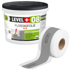 Dichtset Flüssigfolie 12kg Wassersperre Bad Dusche Dichtband Wasserdicht LEVEL+ SET106G1