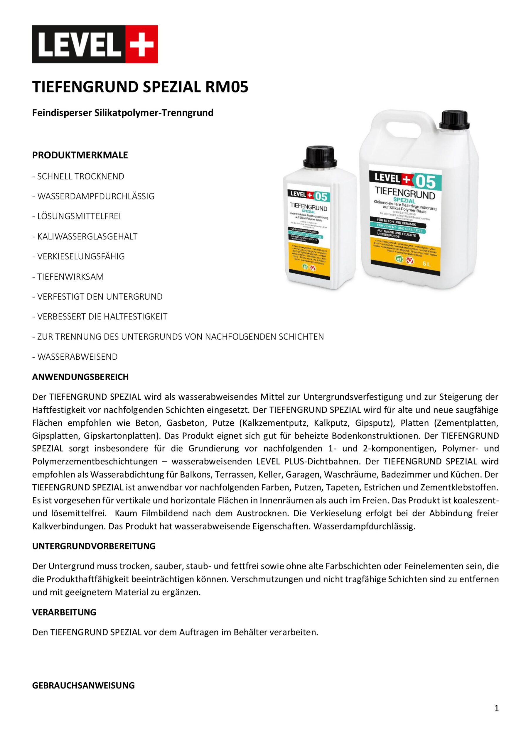 Tiefengrund Spezial Tiefengrund mit Kaliwasserglas Grundierung 4L LEVEL+05 – Bild 8