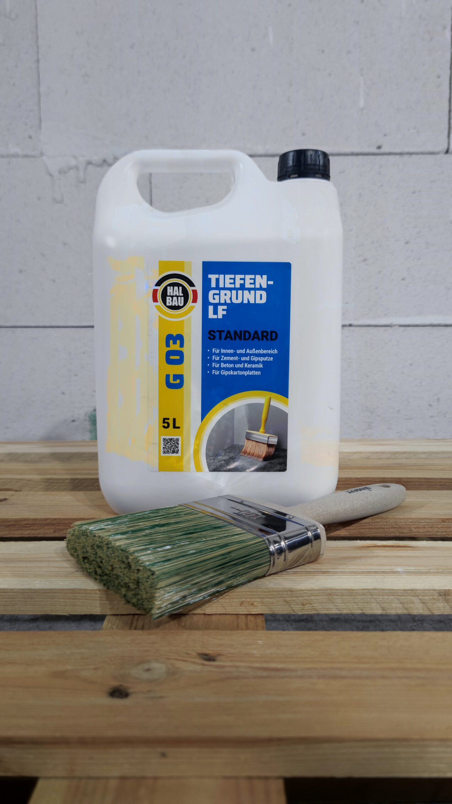 Tiefengrund 20L Tiefgrund LF Farben Tapeten Putz Gips Primer HALBAU G03 + Farbroller 25cm – Bild 3