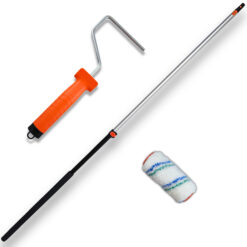 Maler Set 3tlg Farbroller Malerwalze 10cm Mikrofaser Teleskopstiel 1,8m Click