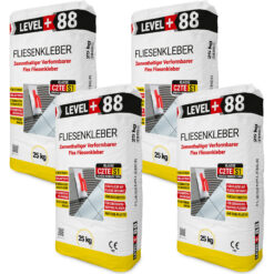 Fliesenkleber Flexkleber 100kg Flexmörtel C2TES1 Innen Außen Naturstein Fliesen Level Plus 88