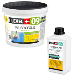 Dichtset Spezial Flussigfolie 7kg Tiefengrund 1l Abdichtung Bad Balkon Dusche LEVEL+ SET74