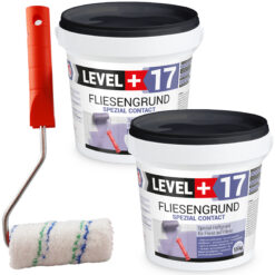 Fliesengrund 3kg Fliese auf Fliese Haftgrund Quarzgrund + Farbroller 10cm SET LEVEL+17