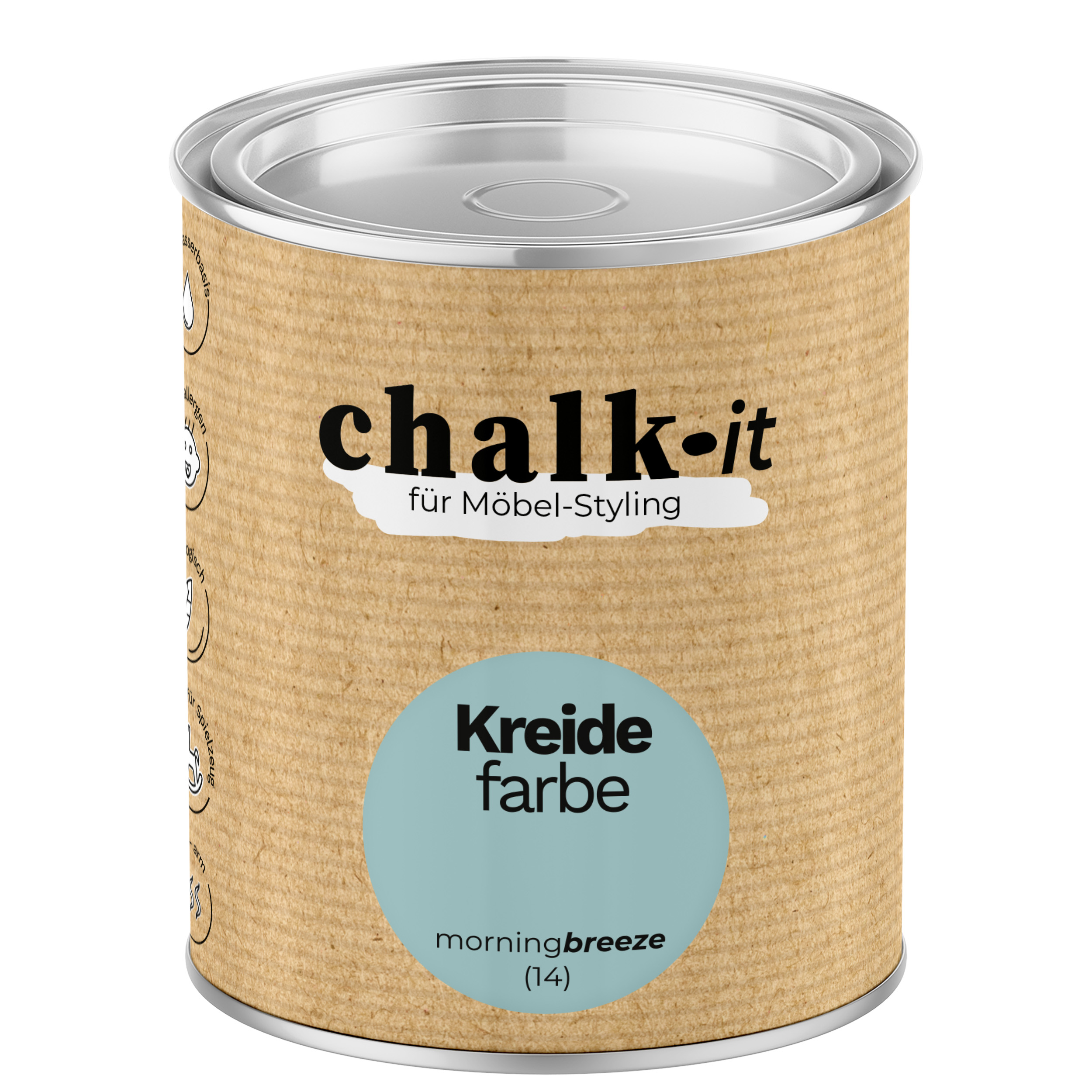 Kreidefarbe Chalk-it (14) Morning Breeze 0,125L Shaby Chic Möbel Holzlack Natur Vintage Möbellack