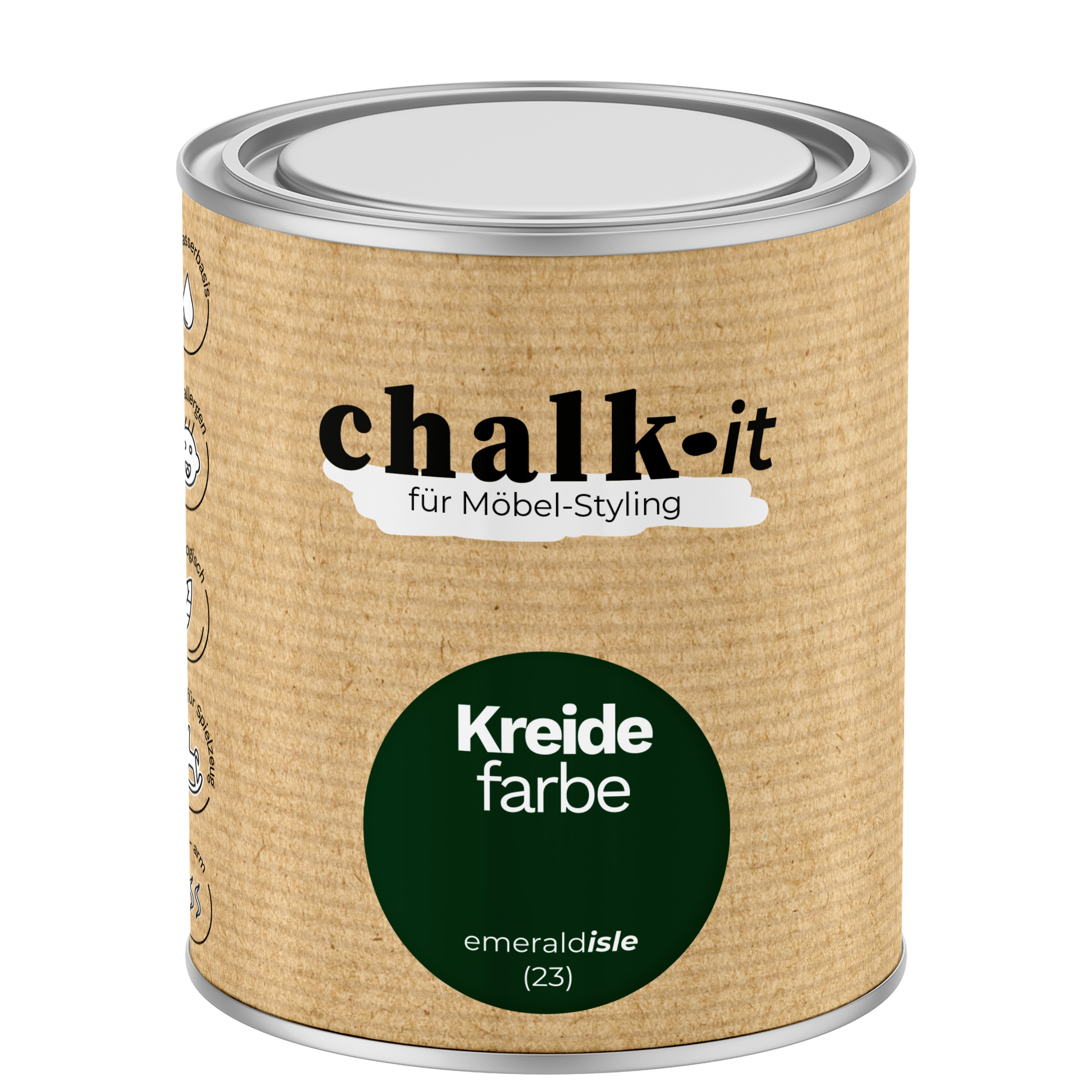 Kreidefarbe Chalk-it (24) Fresh Grass 0,75L Shaby Chic Möbel Holzlack Natur Vintage Möbellack