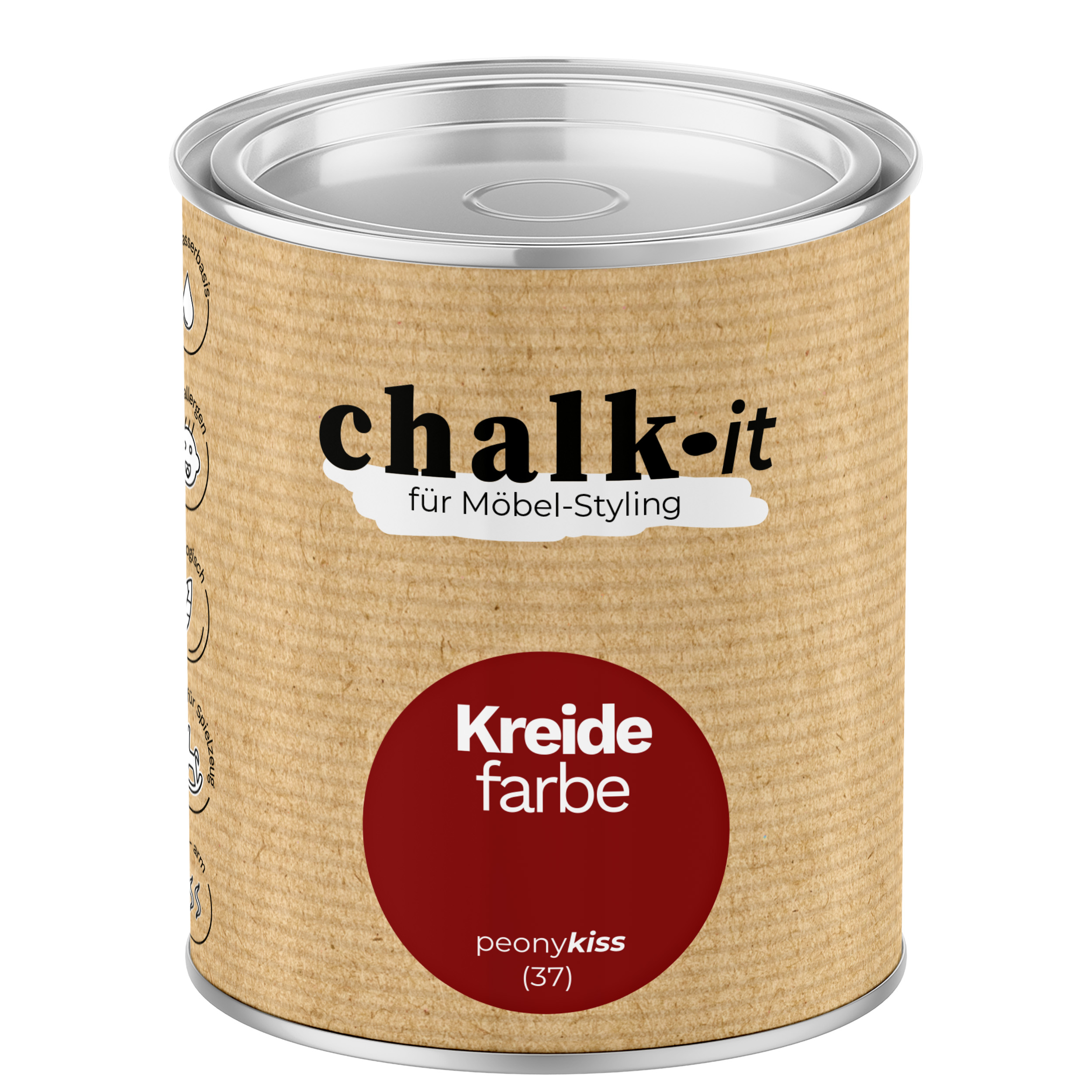 Kreidefarbe Chalk-it (37) Peony Kiss 0,125L Shaby Chic Möbel Holzlack Natur Vintage Möbellack