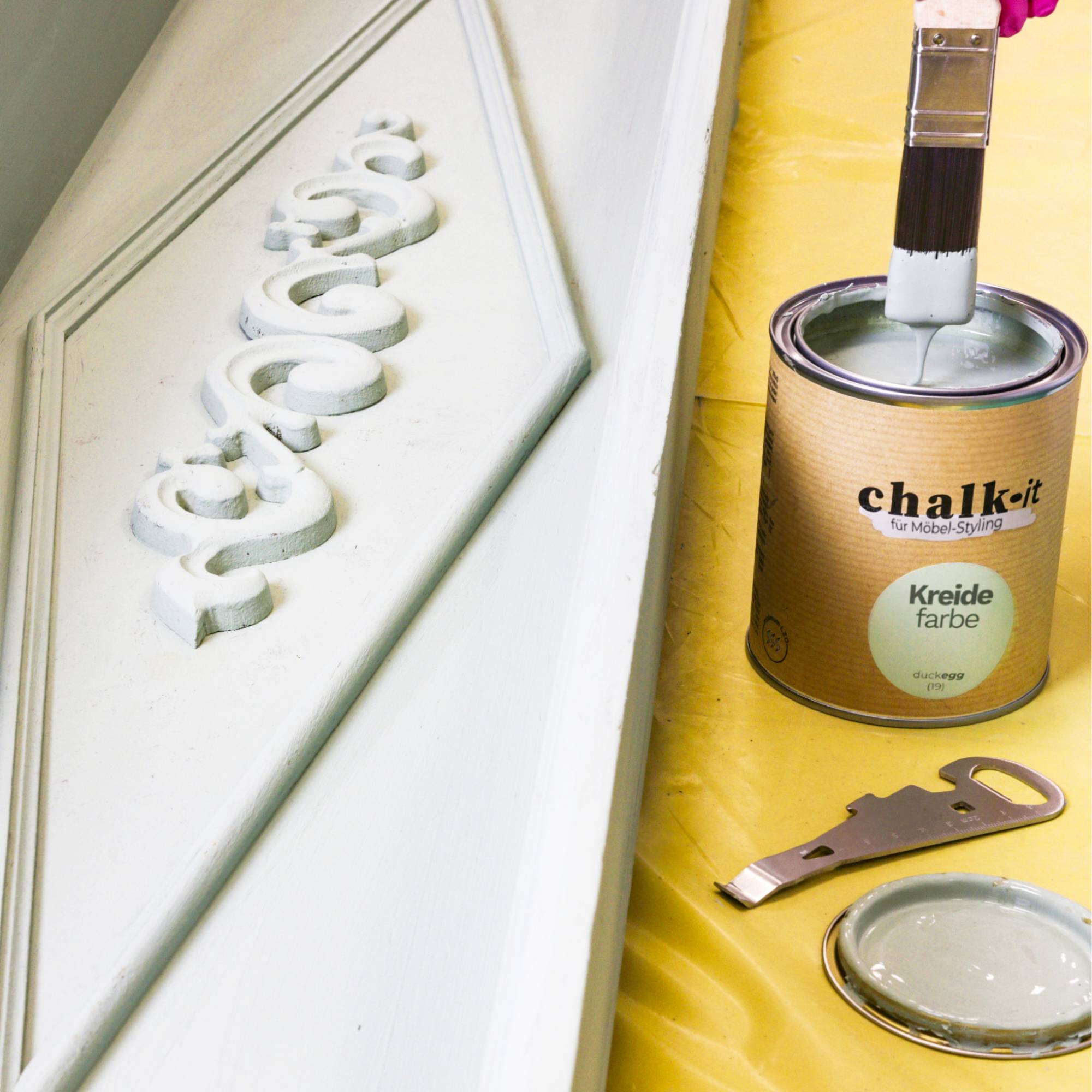 Kreidefarbe Chalk-it (24) Fresh Grass 0,75L Shaby Chic Möbel Holzlack Natur Vintage Möbellack – Bild 15