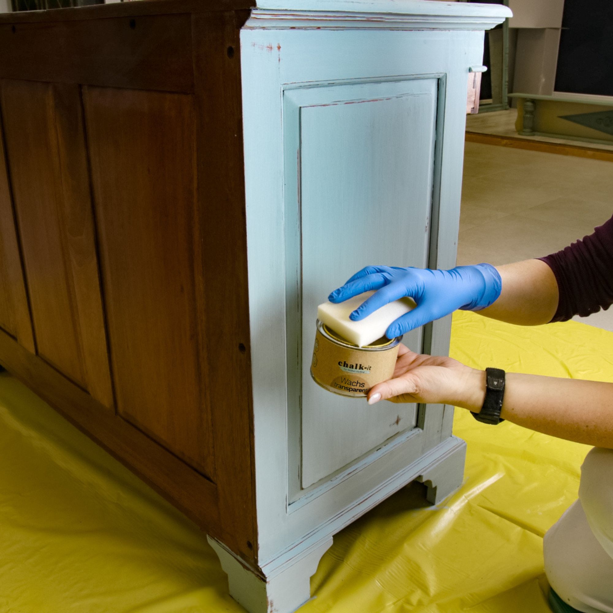 Möbelwachs Chalk-it Möbelschutz 400ml Weiss Holzwachs Pflege Kreidefarbe – Bild 3