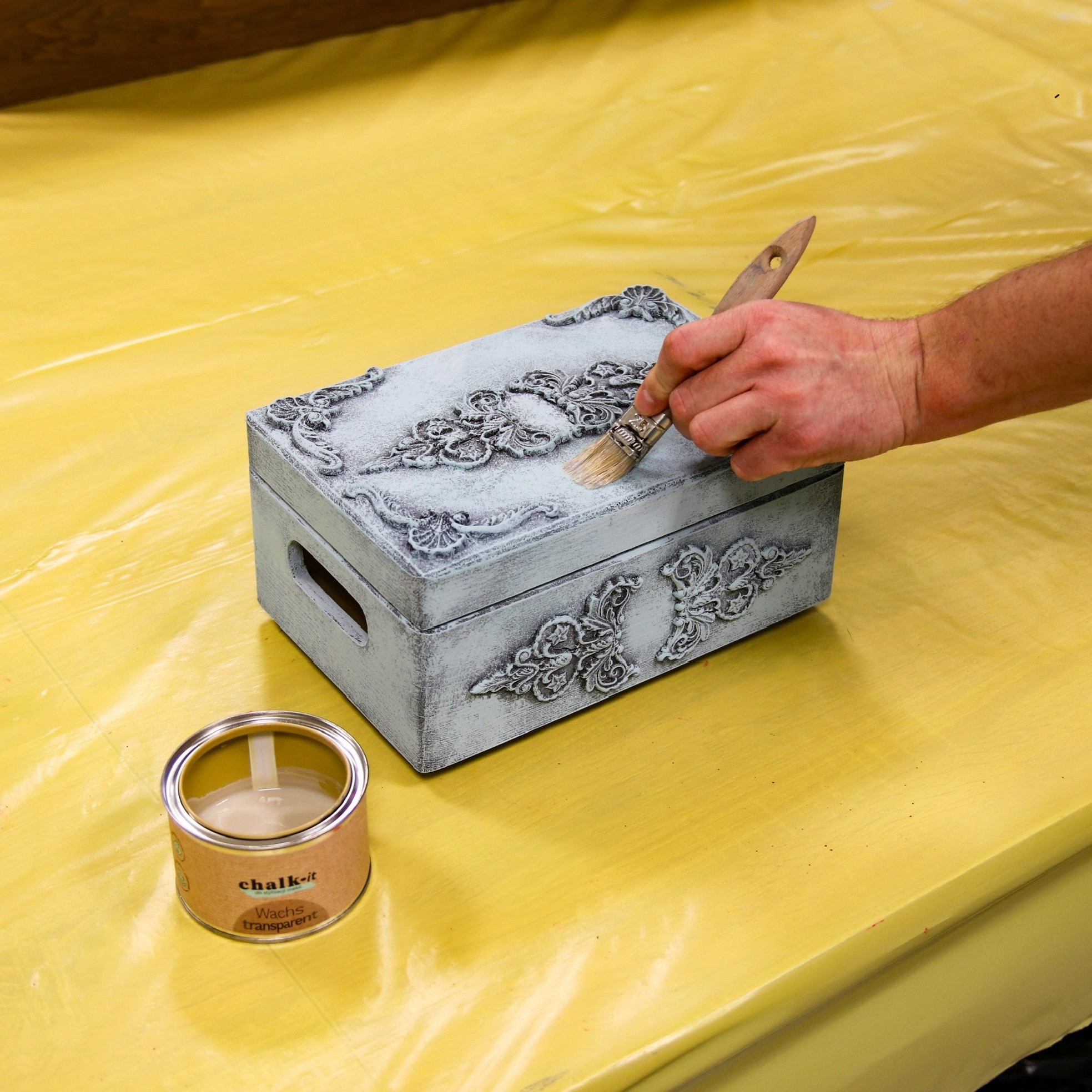 Möbelwachs Chalk-it Möbelschutz 400ml Weiss Holzwachs Pflege Kreidefarbe – Bild 4