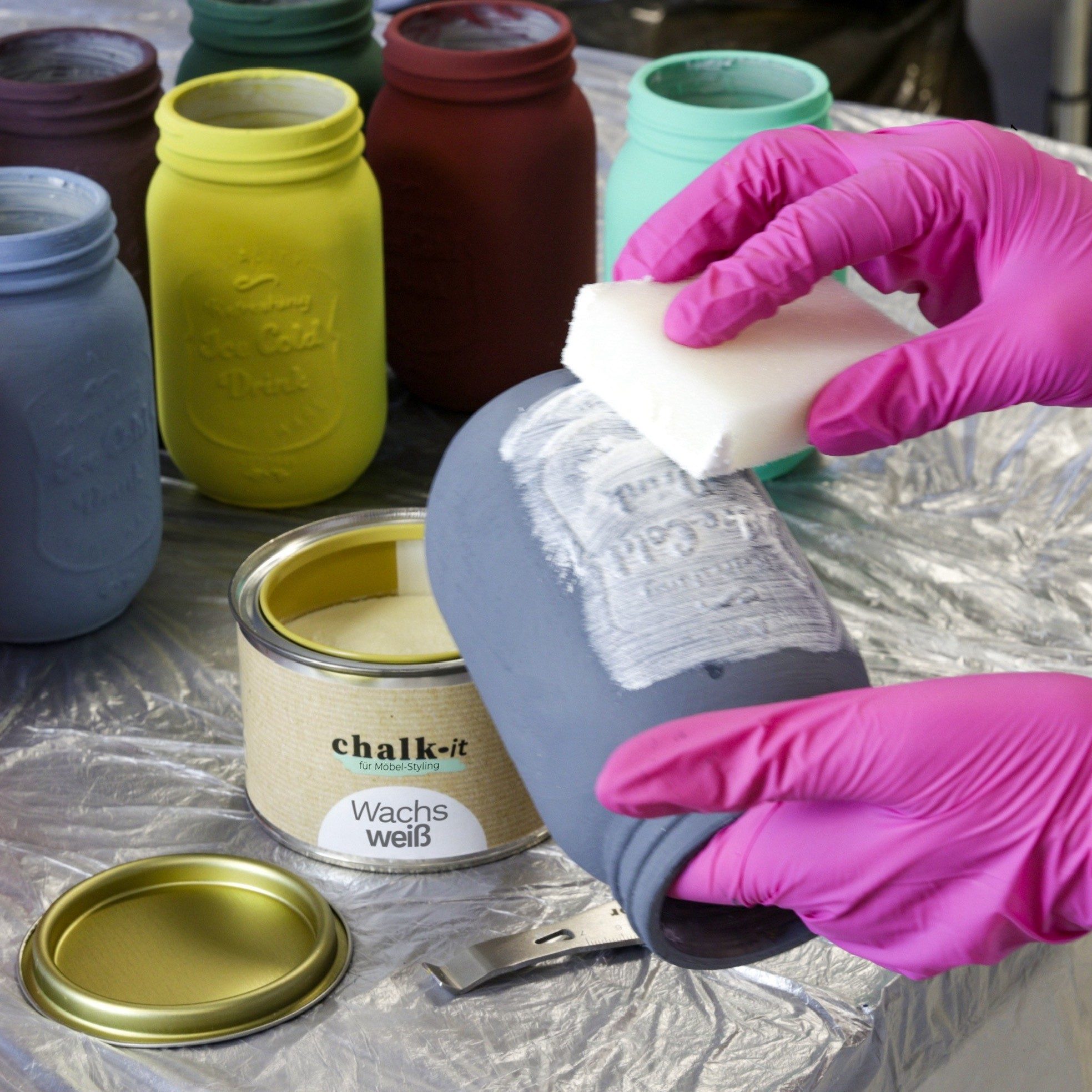 Möbelwachs Chalk-it Möbelschutz 400ml Weiss Holzwachs Pflege Kreidefarbe – Bild 5