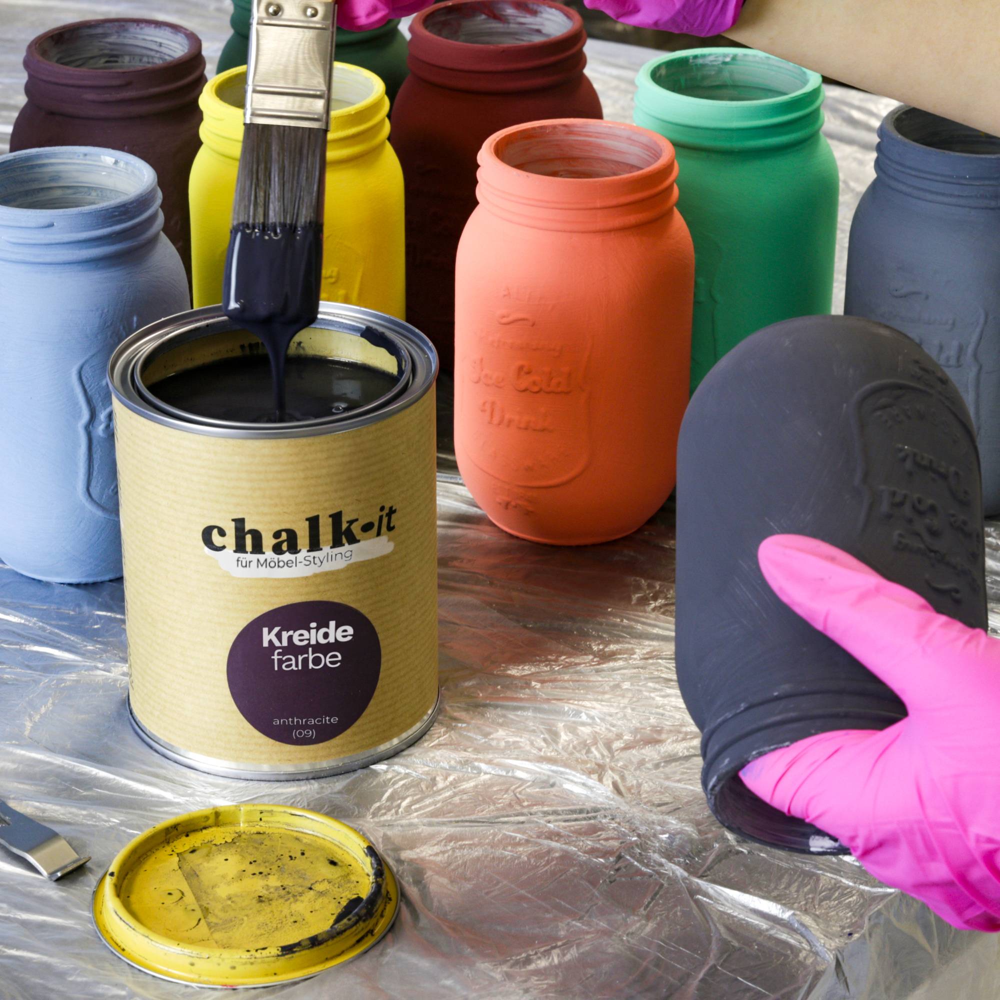 Kreidefarbe Chalk-it (24) Fresh Grass 0,75L Shaby Chic Möbel Holzlack Natur Vintage Möbellack – Bild 2