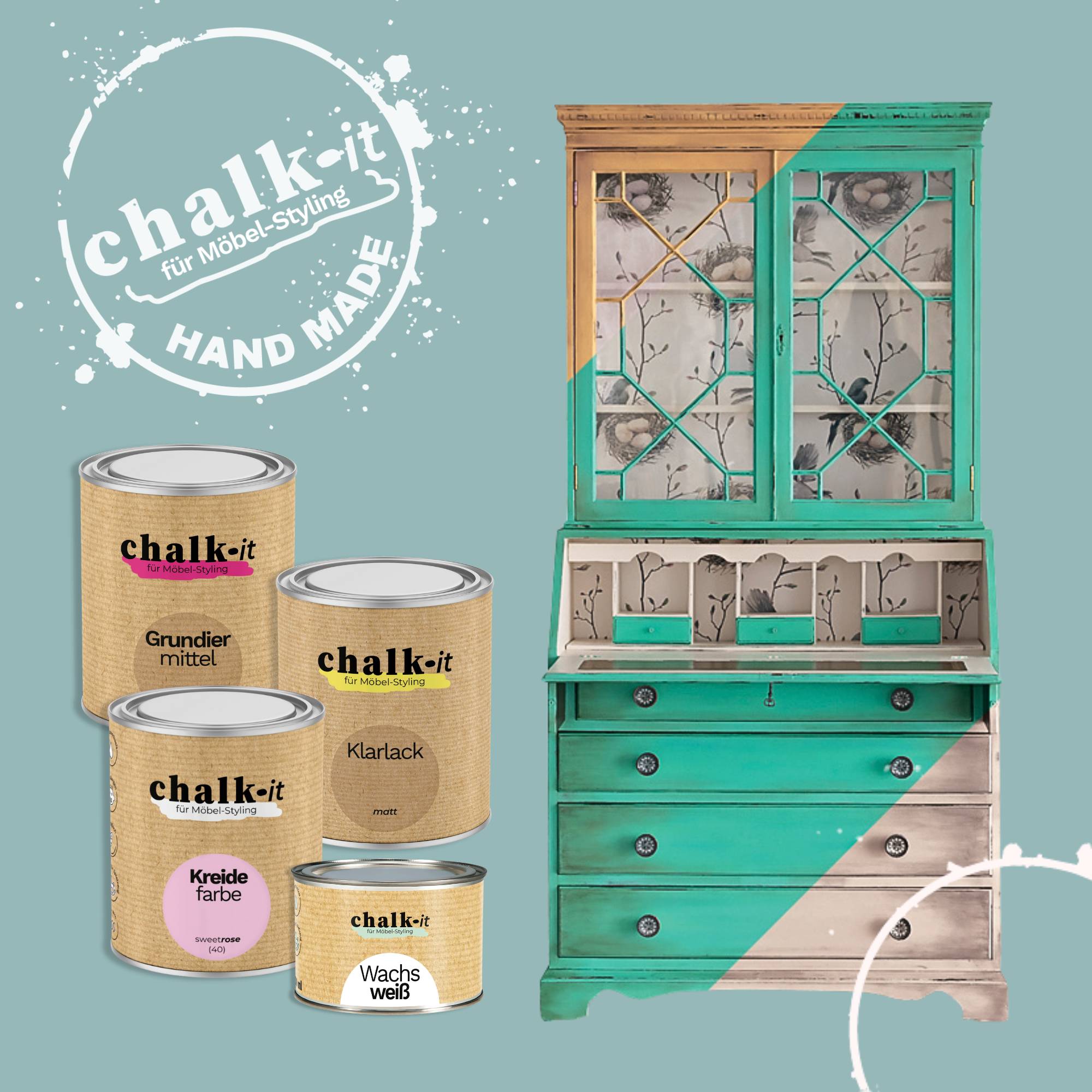 Möbelwachs Chalk-it Möbelschutz 400ml Weiss Holzwachs Pflege Kreidefarbe – Bild 6