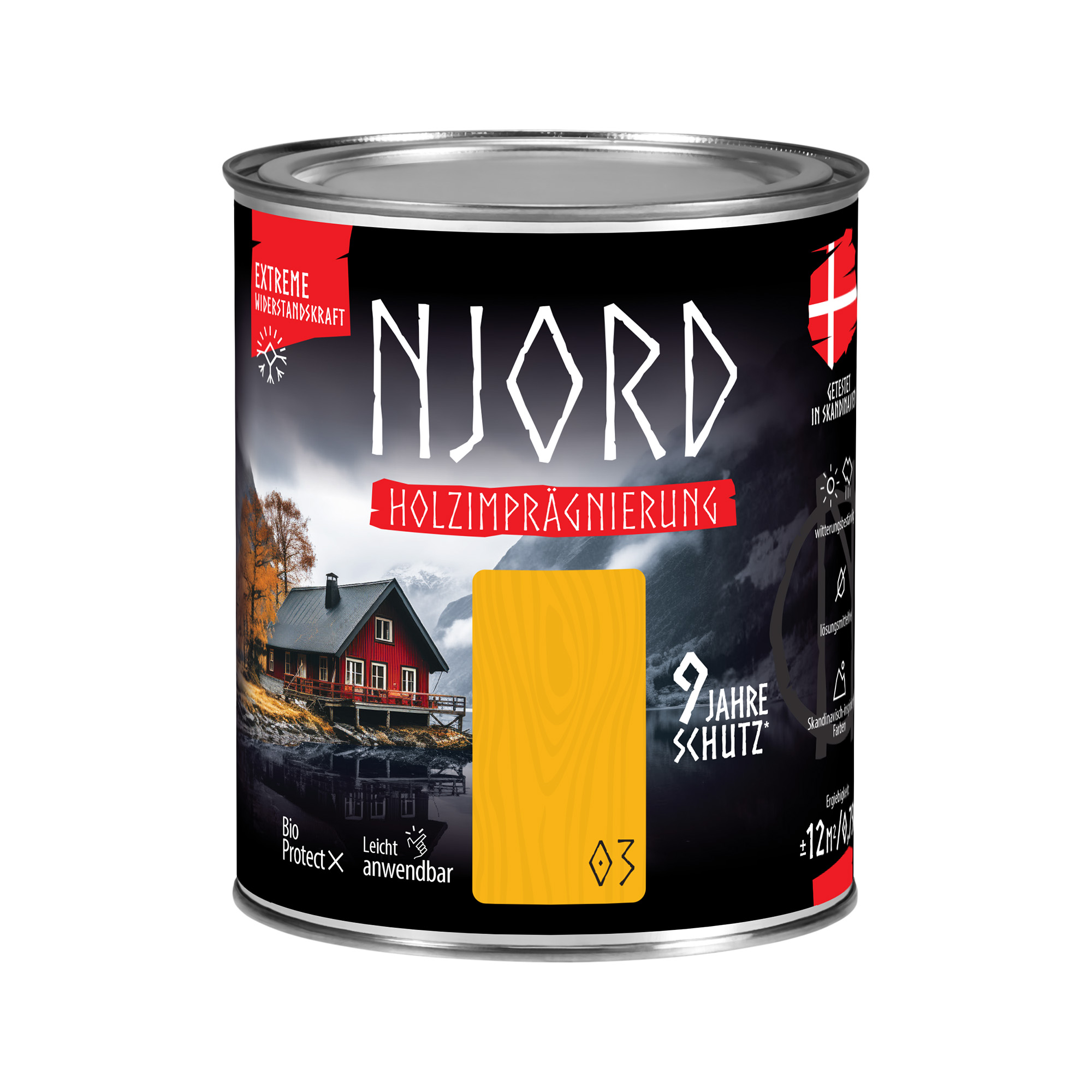 Holzschutz Holzimprägnierung (03) Wintersonne 0,75L Wetterfest Holzlack Schutzlack bis zu 9 Jahre Schutz Njord