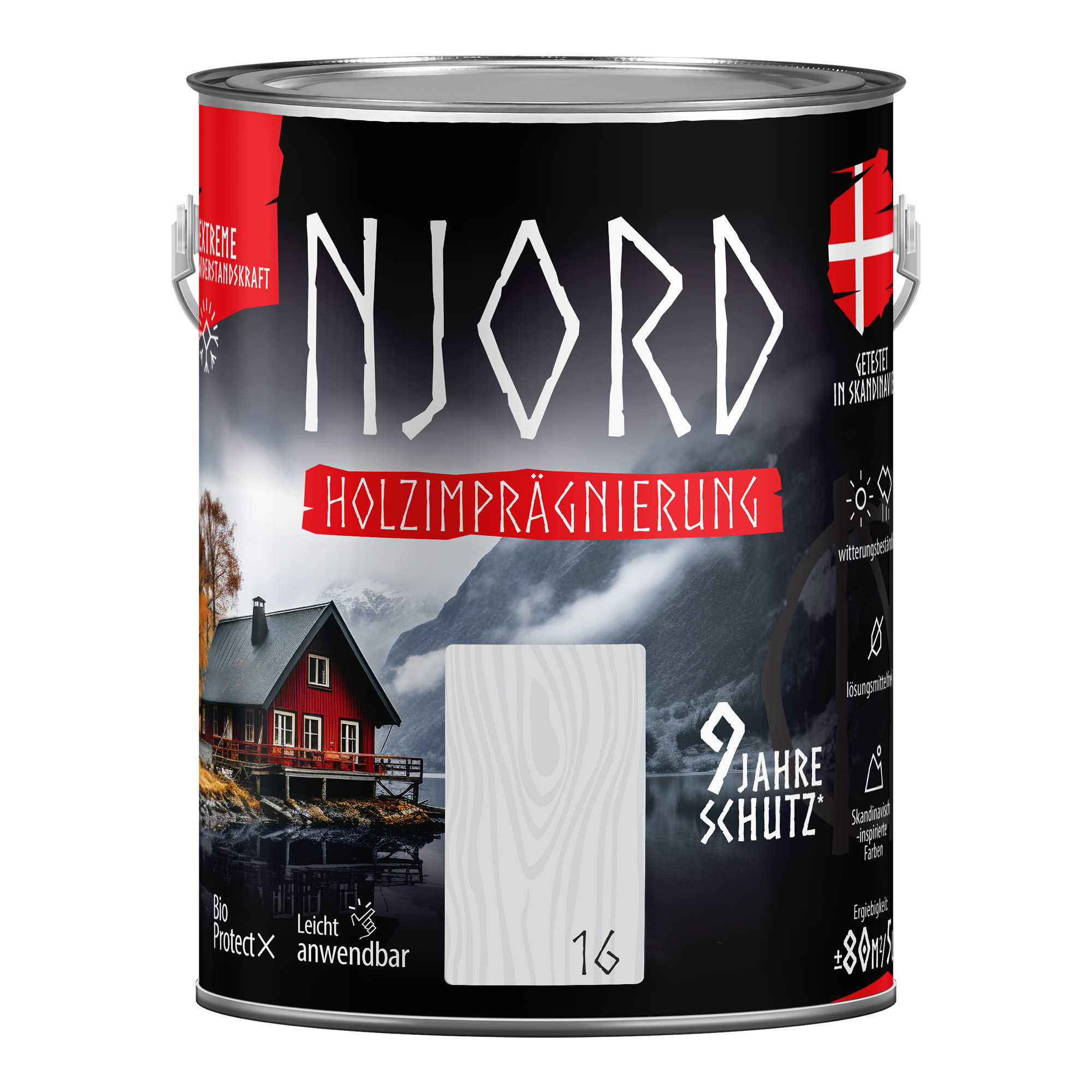 Holzschutz Holzimprägnierung (16) Morgenfrost 5L Wetterfest Holzlack Schutzlack bis zu 9 Jahre Schutz Njord