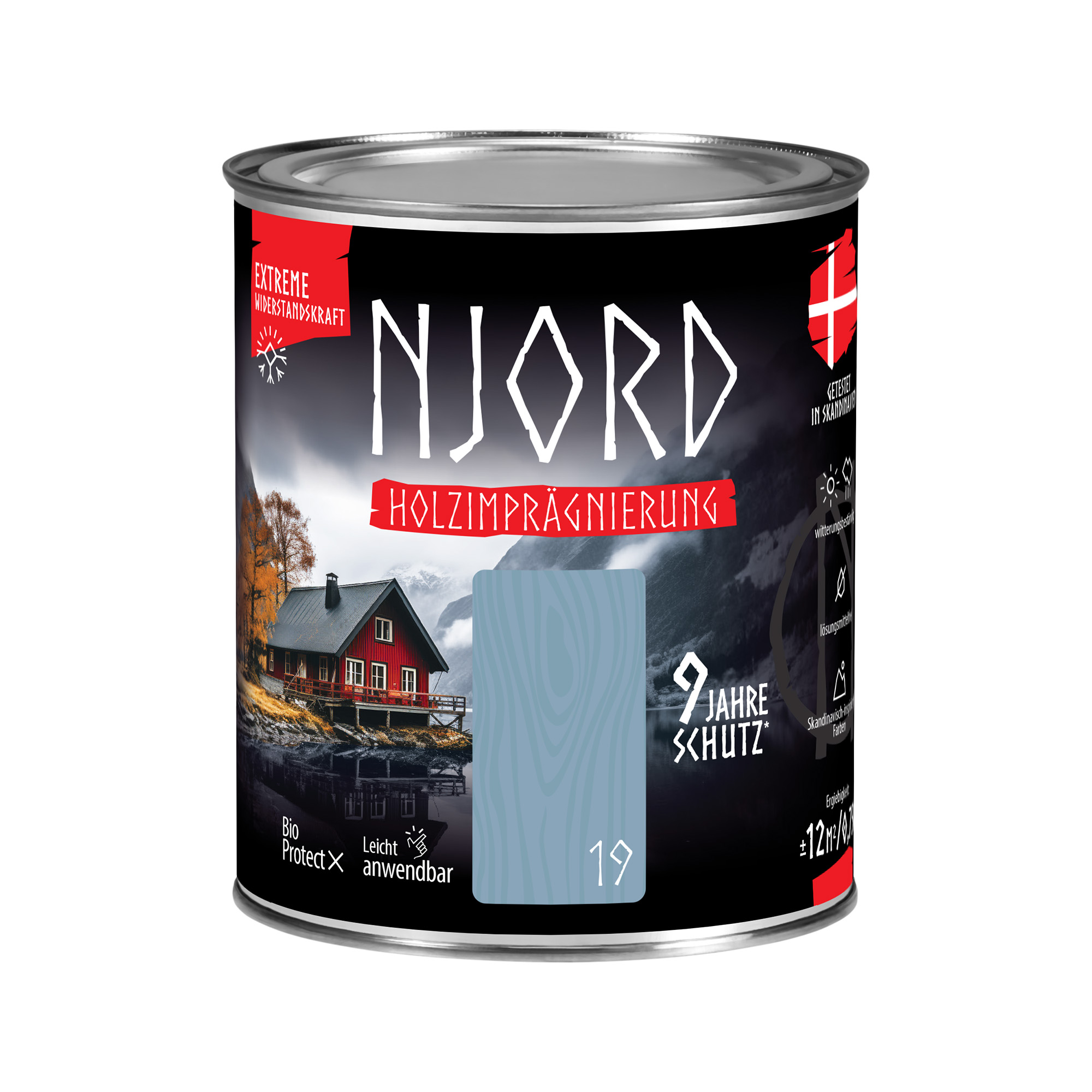 Holzschutz Holzimprägnierung (19) Atlantische Wellen 0,75L Wetterfest Holzlack Schutzlack bis zu 9 Jahre Schutz Njord