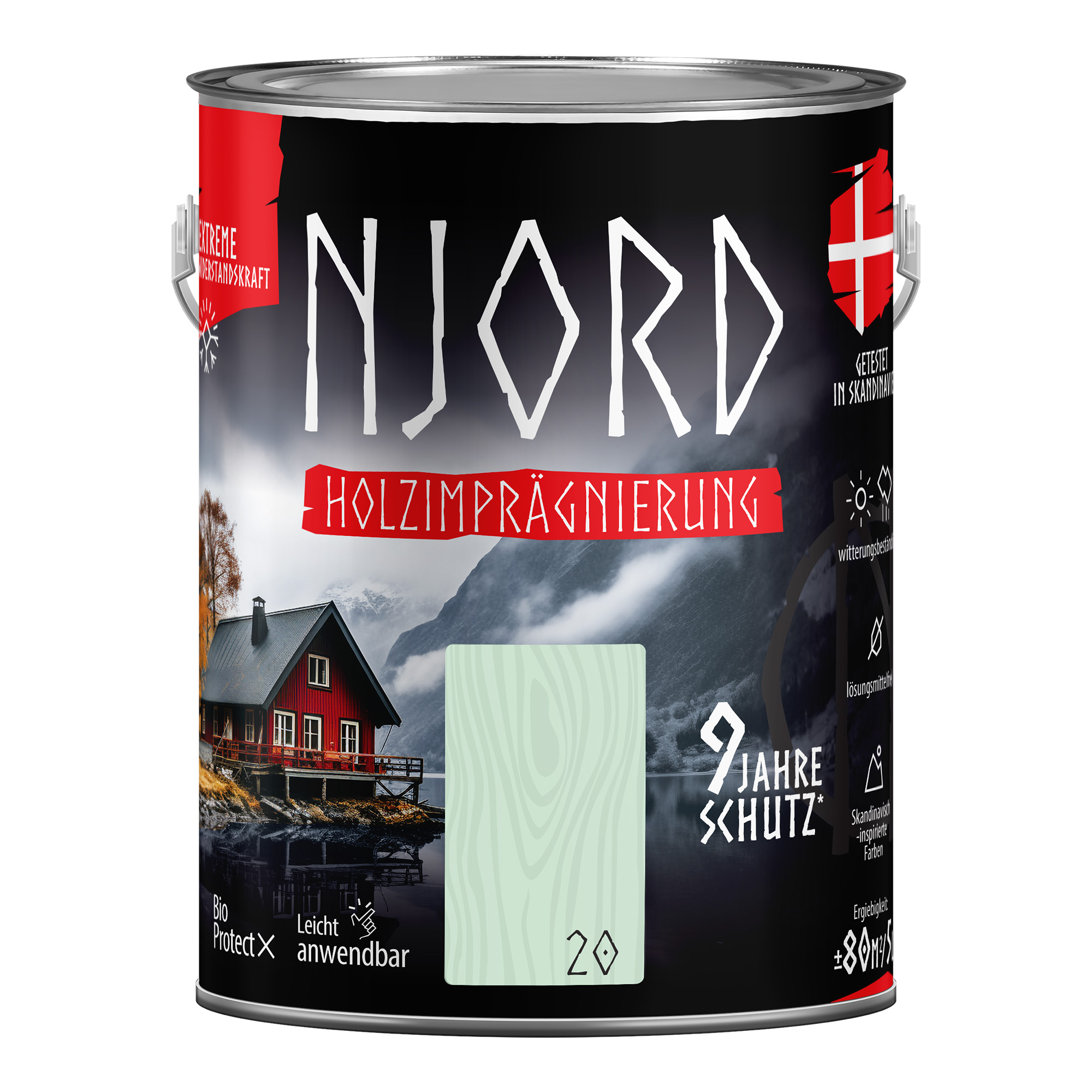 Holzschutz Holzimprägnierung (20) Nordische Gräser 5L Wetterfest Holzlack Schutzlack bis zu 9 Jahre Schutz Njord