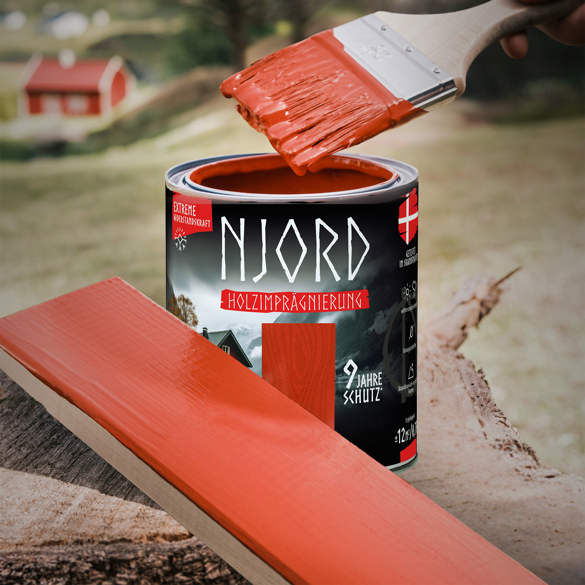 Holzschutz Holzimprägnierung (08) Isländisches Tal 2,5L Wetterfest Holzlack Schutzlack bis zu 9 Jahre Schutz Njord – Bild 2