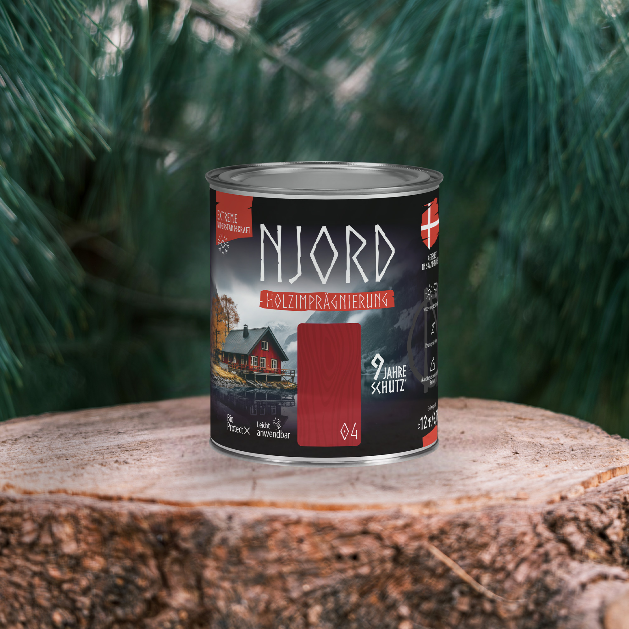 Holzschutz Holzimprägnierung (08) Isländisches Tal 2,5L Wetterfest Holzlack Schutzlack bis zu 9 Jahre Schutz Njord – Bild 4