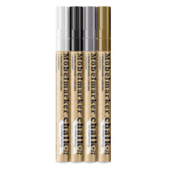 Alternative view of Chalk-it Möbel Marker Set 4x 10ml Holz Glas Metal Design Ersatzspitze Wasserfest