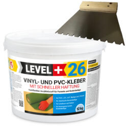 Vinylkleber PVC LVT CV Paneele Fliesen Teppich Kleber 12kg Flex Klebstoff Innenbereich Schnelle Haftung L+26 + B11 Dreieckzahnung