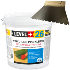 Vinylkleber PVC LVT CV Paneele Fliesen Teppich Kleber 18kg Flex Klebstoff Innenbereich Schnelle Haftung L+26 + B11 Dreieckzahnung