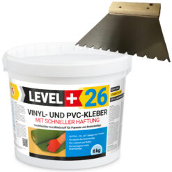 Vinylkleber PVC LVT CV Paneele Fliesen Teppich Kleber 6kg Flex Klebstoff Innenbereich Schnelle Haftung L+26 + B11 Dreieckzahnung