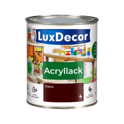LuxDecor Acryllack 750ml Glänzend Holzlack (04) Heiße Schokolade Spielzeug Metall Möbel Weißlack