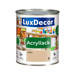 LuxDecor Acryllack 750ml Glänzend Holzlack (06) Sandsturm Spielzeug Metall Möbel Weißlack
