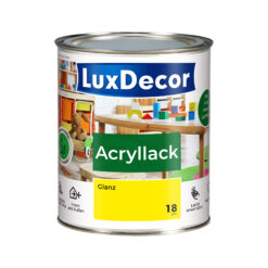 LuxDecor Acryllack 750ml Glänzend Holzlack (18) Ägyptische Sonne Spielzeug Metall Möbel Weißlack