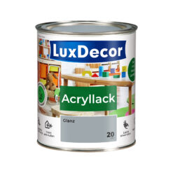 LuxDecor Acryllack 750ml Glänzend Holzlack (20) Morgennebel Spielzeug Metall Möbel Weißlack