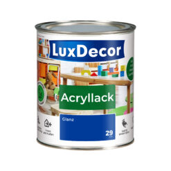 LuxDecor Acryllack 750ml Glänzend Holzlack (29) Saphirfarbene Blumen Spielzeug Metall Möbel Weißlack
