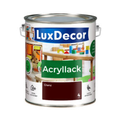 LuxDecor Acryllack 2,2L Glänzend Holzlack (04) Heiße Schokolade Spielzeug Metall Möbel Weißlack