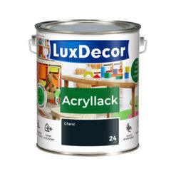 LuxDecor Acryllack 2,2L Glänzend Holzlack (24) Gehärteter Stahl Spielzeug Metall Möbel Weißlack