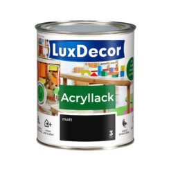 LuxDecor Acryllack 750ml Matt (03) Absolut Schwarz Weißlack Holzlack Spielzeuge Metall Möbel