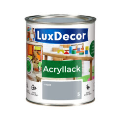 LuxDecor Acryllack 750ml Matt (05) Novemberhimmel Weißlack Holzlack Spielzeuge Metall Möbel