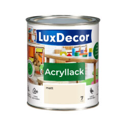 LuxDecor Acryllack 750ml Matt (07) Vanillecreme Weißlack Holzlack Spielzeuge Metall Möbel