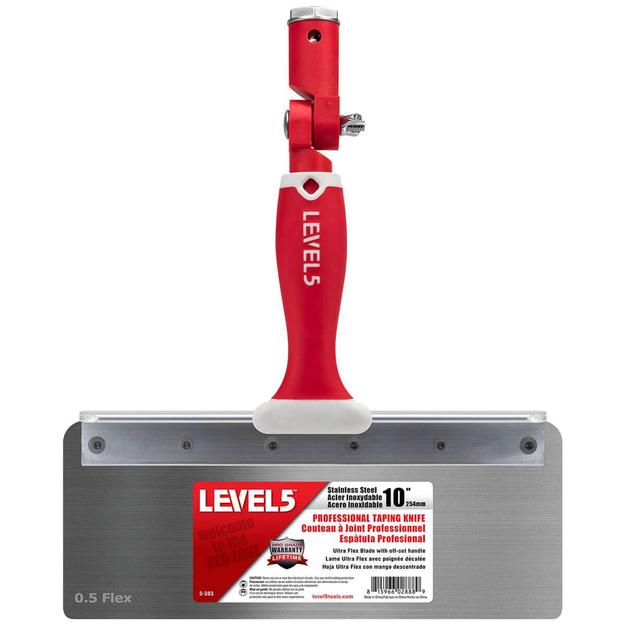 LEVEL5 Fassadenspachtel 10"/254mm Flex Klinge Edelstahl Offset Griff 5-383