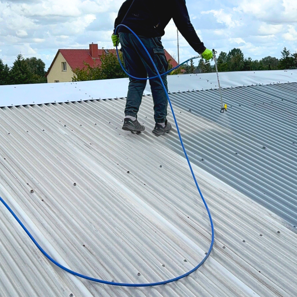 Dachfarbe elastische Sockelfarbe Dachlack UV-beständig Super Flex 24 x 25Kg Ziegelrot LEVEL+ Palette 600kg L+46 – Bild 6