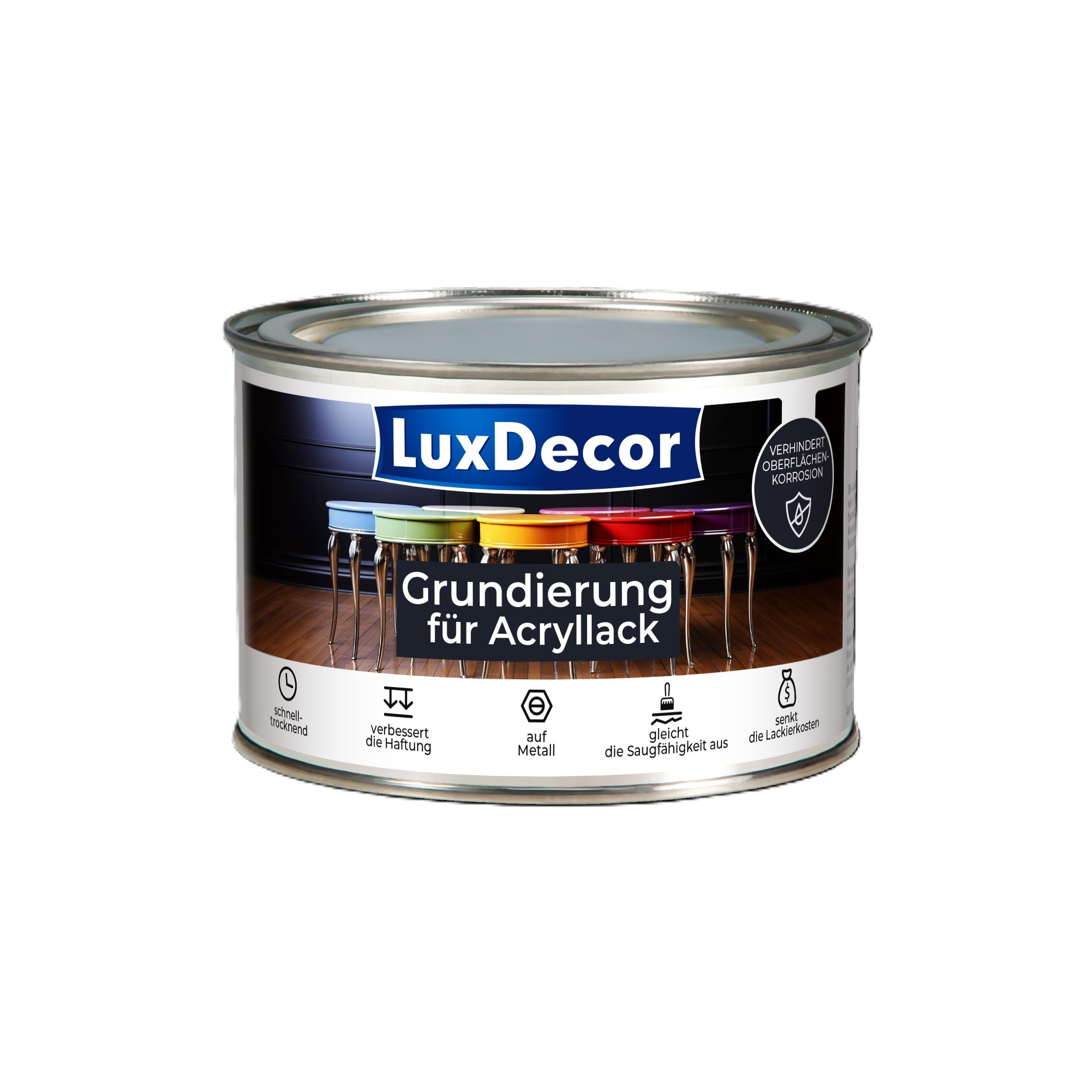 LuxDecor Grundierung für Acryllack Weiß 400ml Haftgrund Spielzeuge Metall Möbel Holz