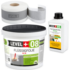 Dichtset Abdichtung Set Flüssigfolie 7Kg Bad Dusche Küche LEVEL+ SET03