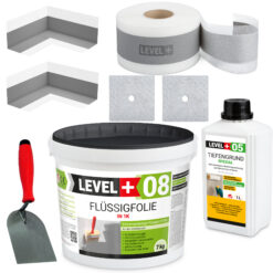 Dichtset Abdichtung Set Flüssigfolie 7Kg Bad Dusche Küche LEVEL+ SET09