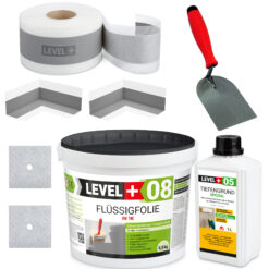 Dichtset  Abdichtung Set Flüssigfolie Bad Dusche Küche LEVEL+ SET15