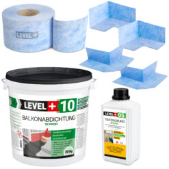 DichtSet 20kg Balkonandichtung 2K Balkon und Terrassen ca. 6m² Dichtband LEVEL+ SET30