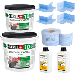 DichtSet 30kg Balkonandichtung 2K Balkon und Terrassen ca. 10m² Dichtband LEVEL+ SET32