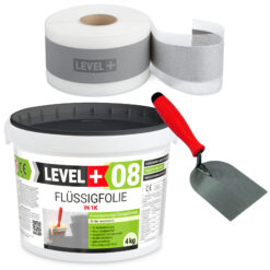 DichtSet Duschabdichtung Flüssigfolie 4Kg Dichtband 5m Spachtelkelle 60mm SET46